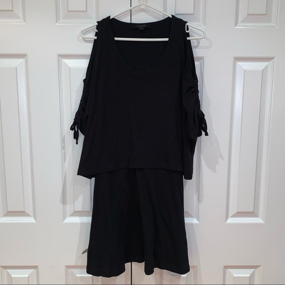 All Saints Harper Tee Dress Cold Shoulder Small - Picture 2 of 7